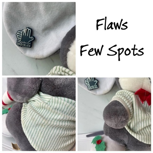 Vintage Applause Plush Stuffed Animal Mouse Sugarplum 1988 Christmas toy - Picture 7 of 9